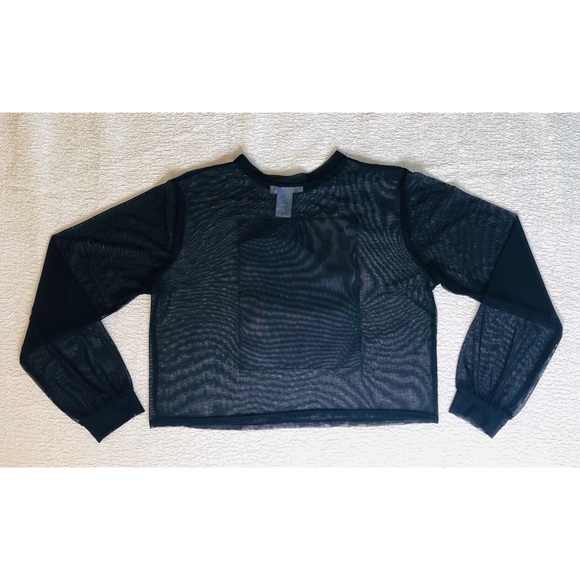 Embellished Graphic Mesh Top with 3D Raised Detailing Small - Picture 4 of 8